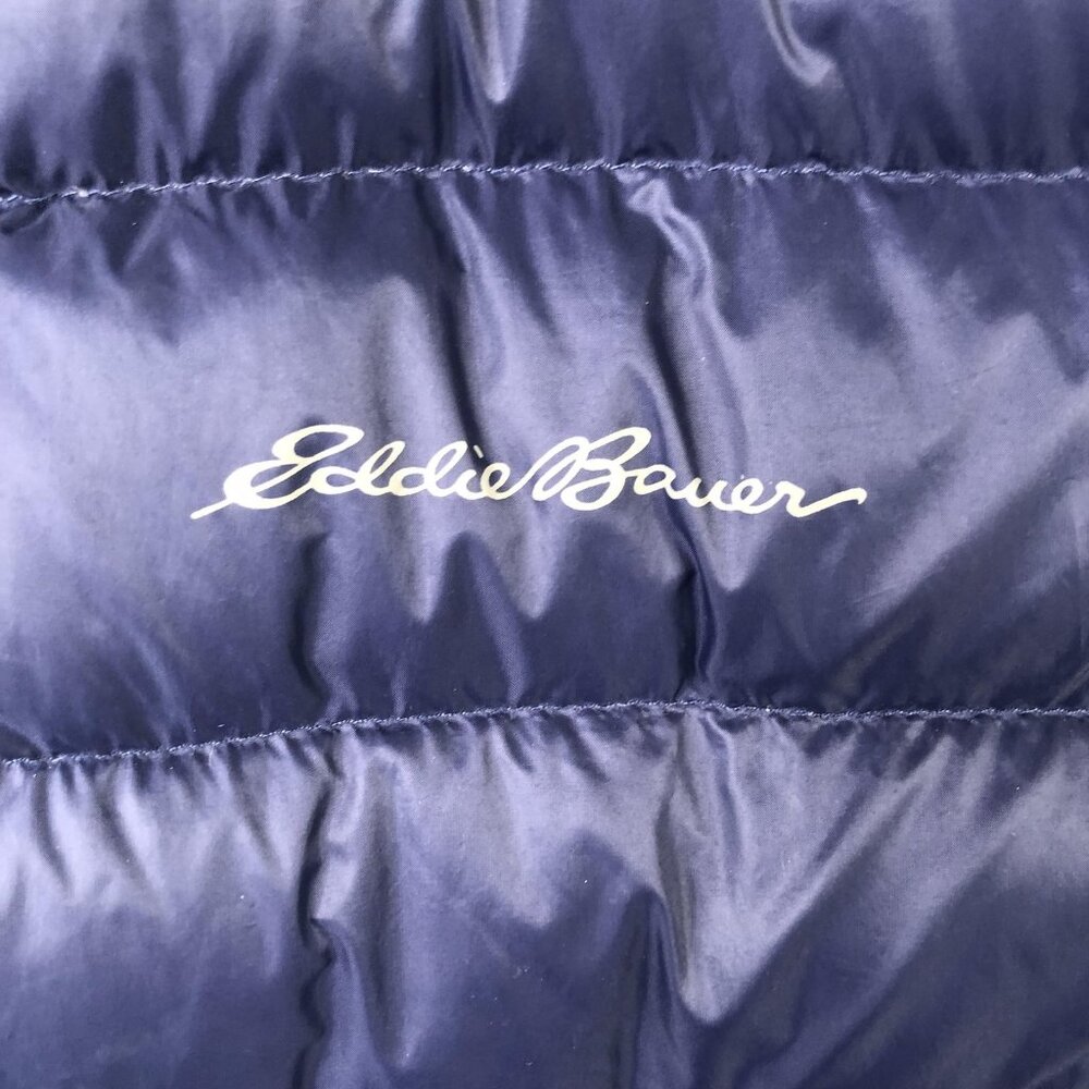 Eddie Bauer Vest Mens Small Navy Blue Down Puffer Full Zip Quilted Lightweight - Picture 6 of 16